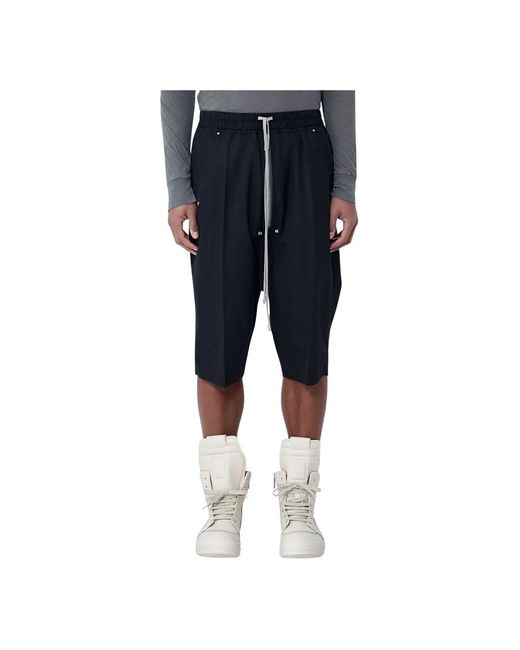 Rick Owens Blue Long Shorts for men
