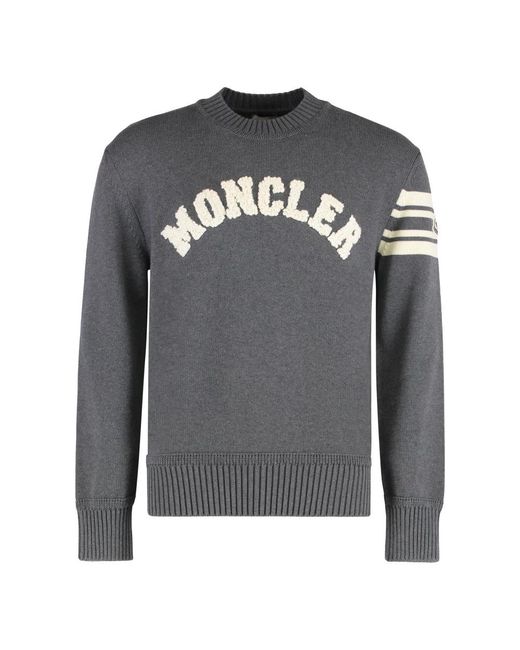 Moncler Gray Round-Neck Knitwear for men