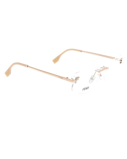 Glasses Fendi de color Metallic