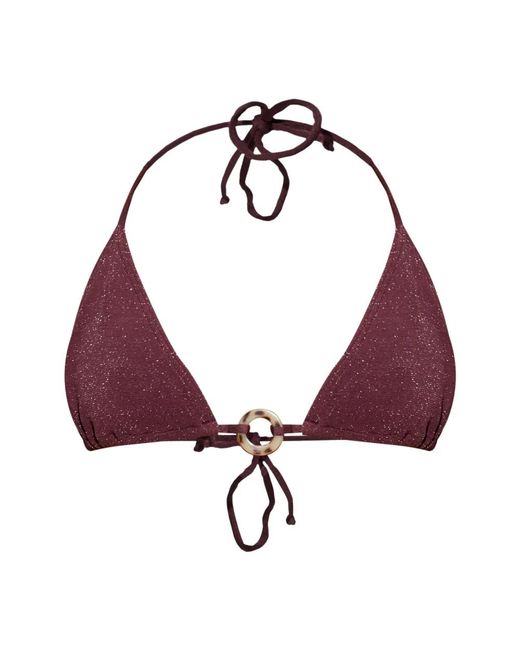 Bondeye Badmode ,Rood ,Nylon Ring Ingrid Triangle in het Purple