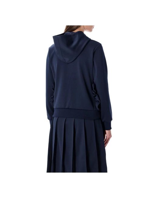 Comme des Garçons Ruffle Sleeve Hoodie in het Blue