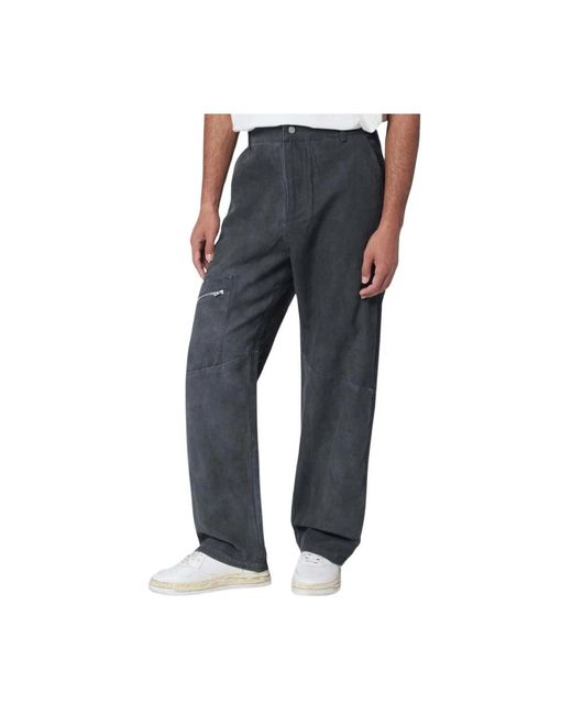 Represent Blue Straight Trousers for men