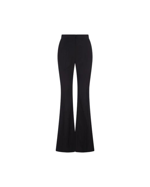 Alexander McQueen Black Schwarze woll-flare-hose