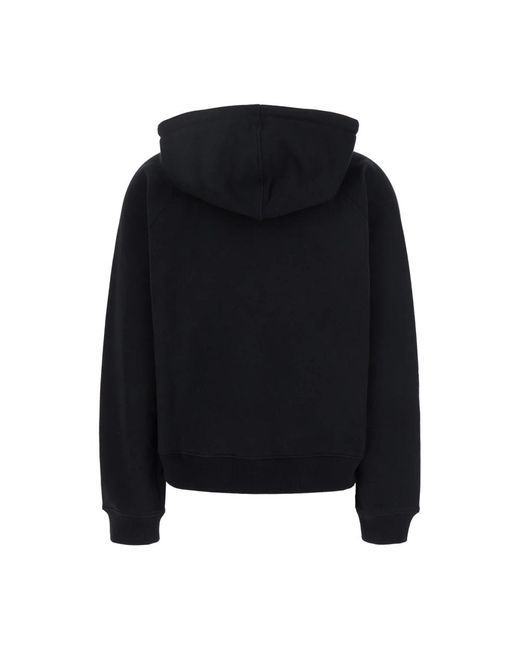 Chloé Black Schwarzer logo hoodie mit metallanhänger