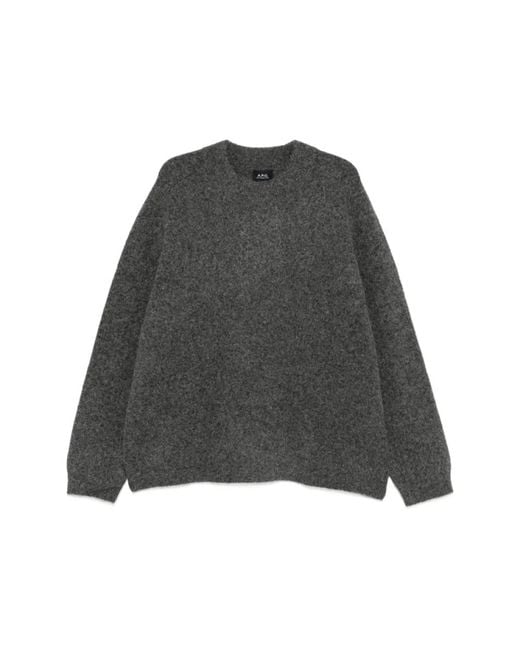 A.P.C. Gray Round-Neck Knitwear for men