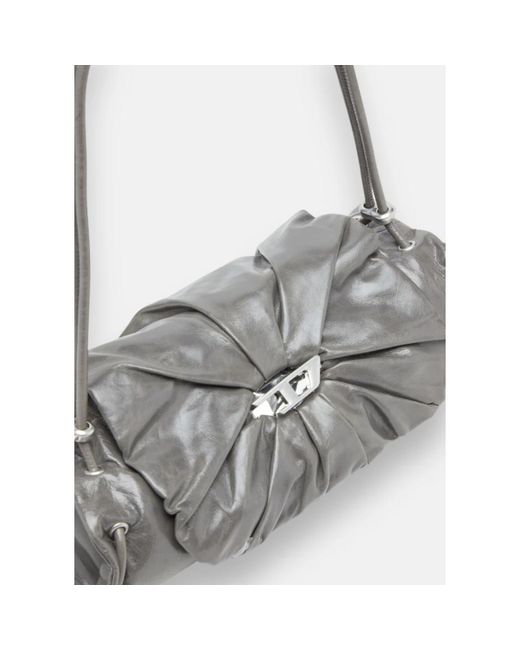 DIESEL Scrunch-d schultertasche - knitterleder in Gray für Herren