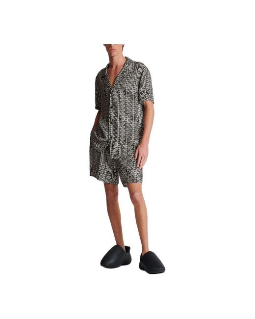 Balmain Hemd mit mini-monogramm in Gray für Herren