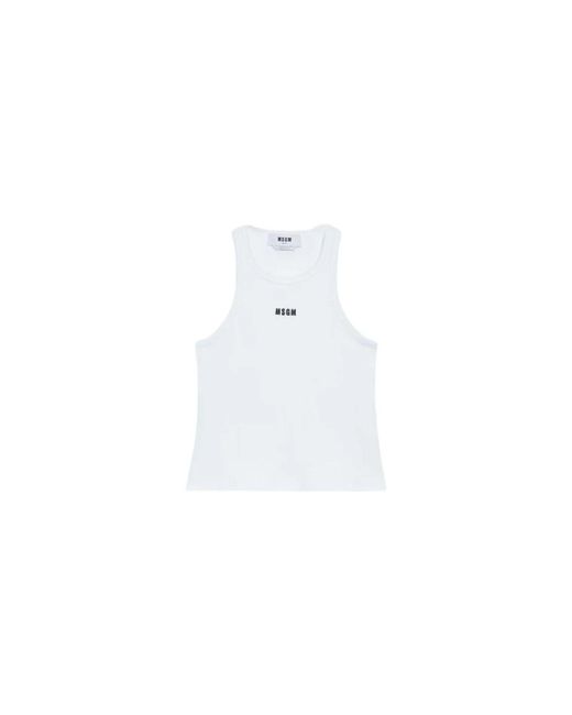 Sleeveless Tops MSGM de color White