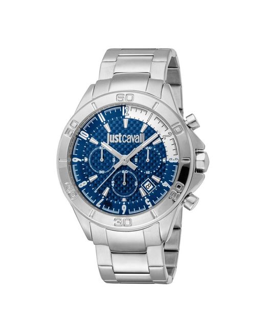 Orologio Analogico al Quarzo Uomo con Cinturino in Acciaio Inox JC1G261M0255 di Just Cavalli in Metallic da Uomo