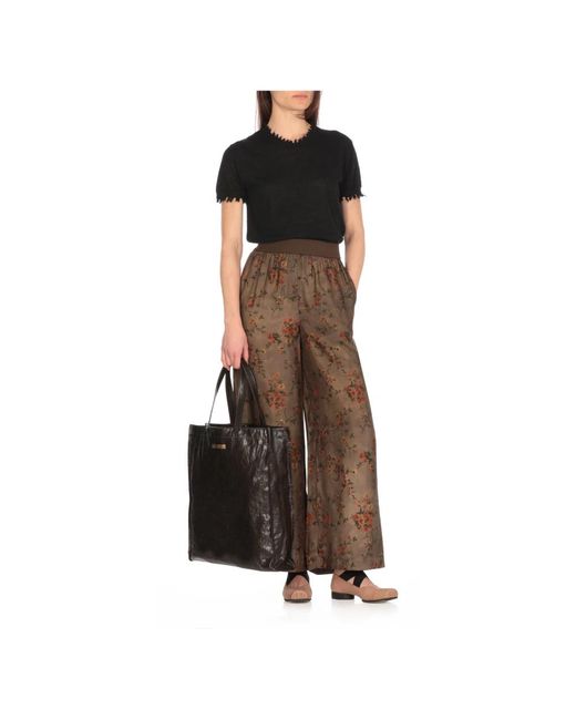Wide Trousers Uma Wang de color Natural