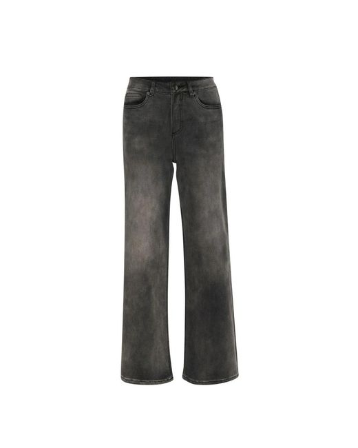 Kaffe Jeans ,Grijs ,Denim Hoge Taille Jeans Medium Grijs Denim in het Gray