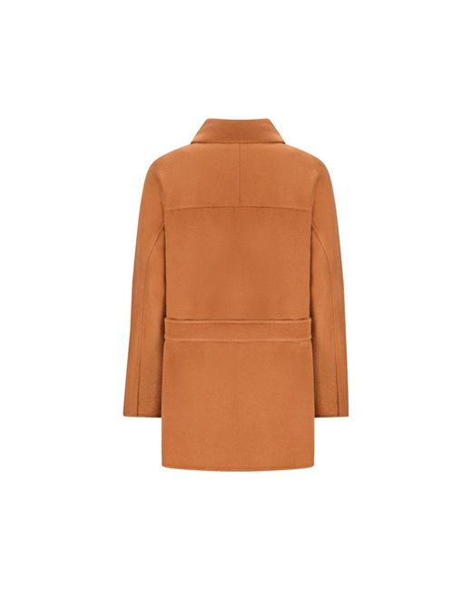 Max Mara Jassen ,Bruin ,Lembi Single-Breasted Jas in het Brown