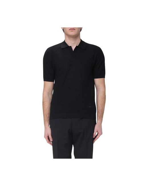 Emporio Armani Black Polo Shirts for men