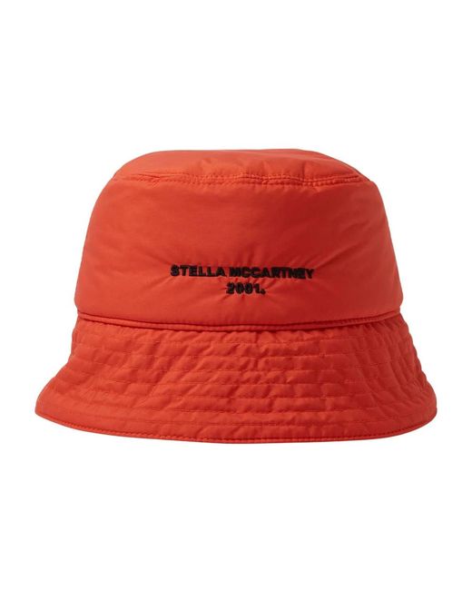 Stella McCartney Red Logo Stickerei Bucket Hat