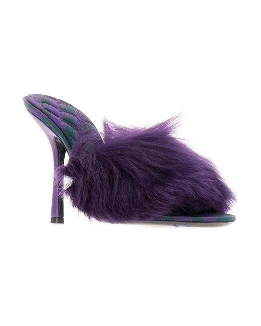 Heeled Mules di Burberry in Purple