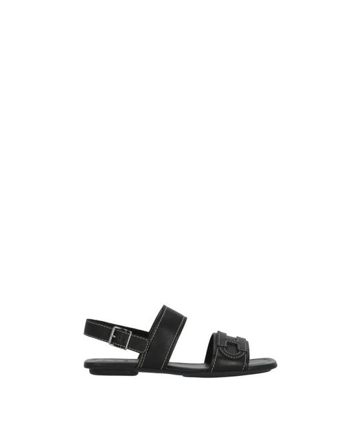 Hogan Black Flat Sandals