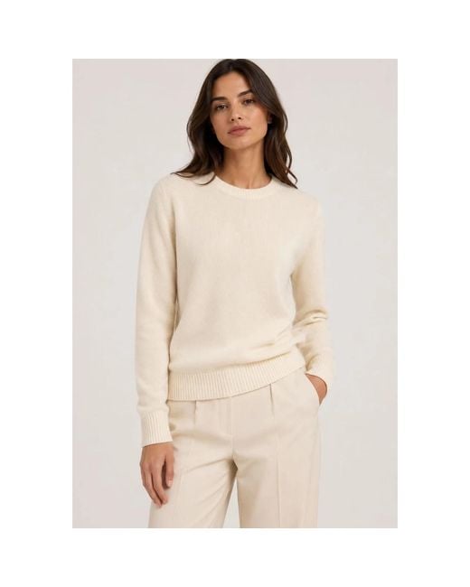 Kangra White Round-Neck Knitwear