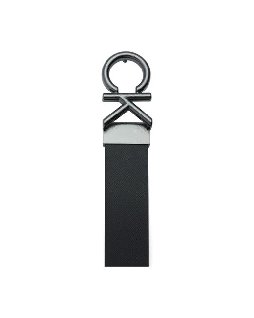 Calvin Klein Leder gürtel mit logo-schnalle in Black für Herren