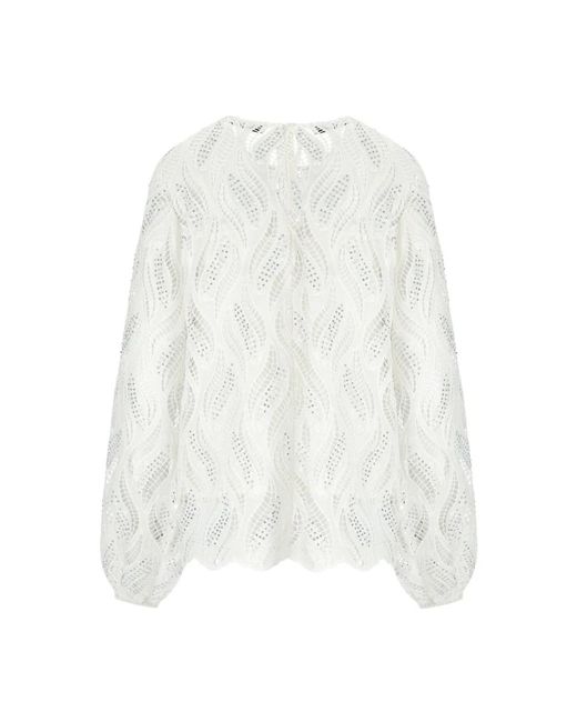 Essentiel Antwerp White Weiße Spitzenbluse Hanover Mit Pailletten