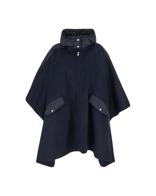 Moncler Jassen ,Blauw ,Hooded Cape Met Voorzak in het Blue