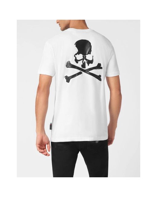 Philipp Plein T-Shirt Rundhals Skull&Bones in White für Herren
