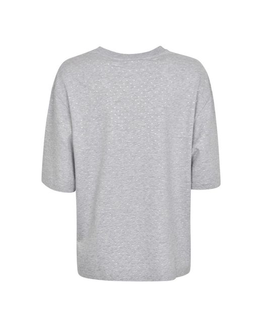 Rabanne Gray Logo-print strass t-shirt - grau