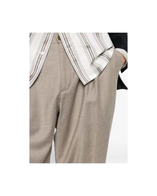 BRIGLIA Gray Cropped Trousers for men
