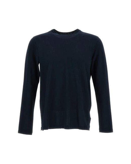 Zanone Blue Long Sleeve T-Shirts for men