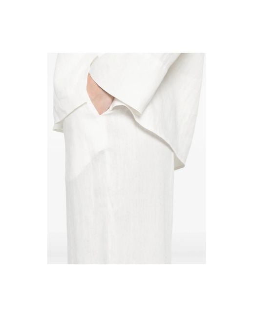 Panicale White Wide Trousers