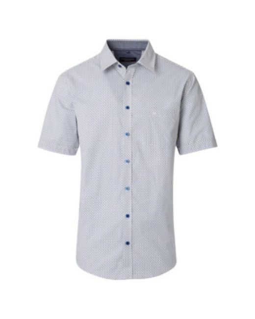 CASA MODA Casual Fit Baumwollhemd Mit Allover-Print in Blue für Herren