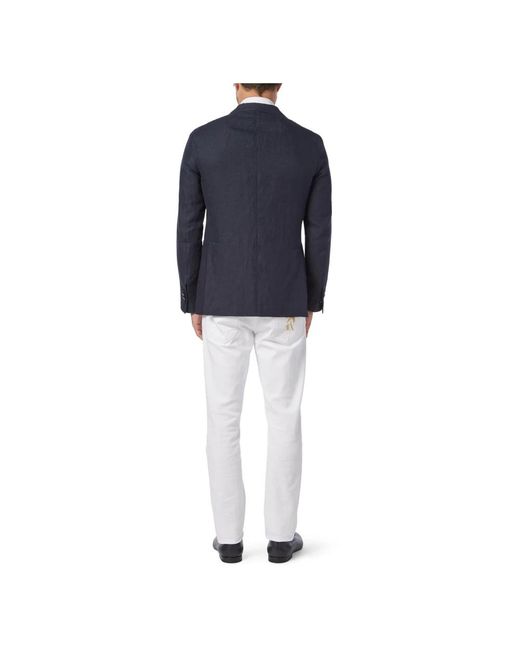 Billionaire Jassen ,Blauw ,Linnen Blazer Crest in het Blue voor heren