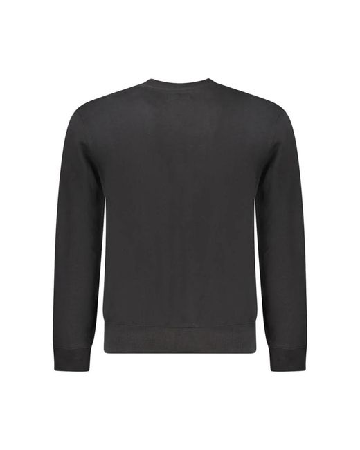 Guess Schwarzer Baumwollpullover Mit Rippbündchen in Black für Herren