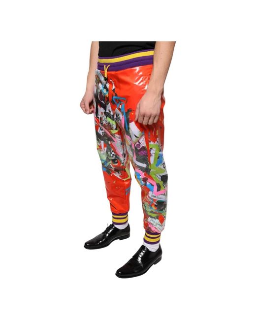 Dolce & Gabbana Red Sweatpants for men