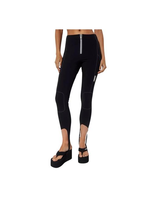 Leggings neri con cuciture decorative di Coperni in Blue