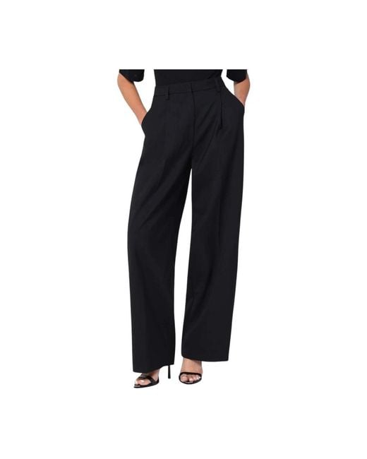 Wide Trousers Thelatest en coloris Black