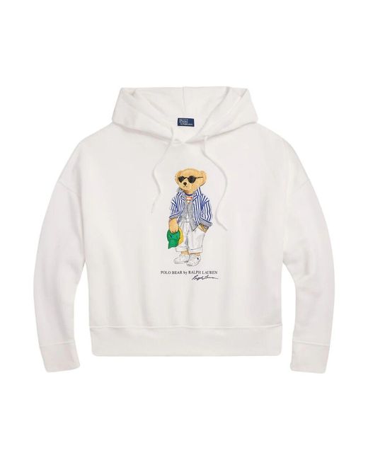 Polo Ralph Lauren White Gestreifter langarm-sweatshirt weiß