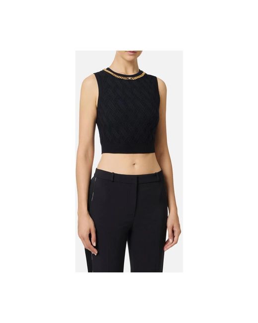 Elisabetta Franchi Black Sleeveless Tops