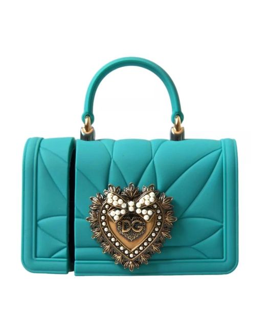 Dolce & Gabbana Gewatteerde Hart Siliconen Airpods Hoes in het Blue