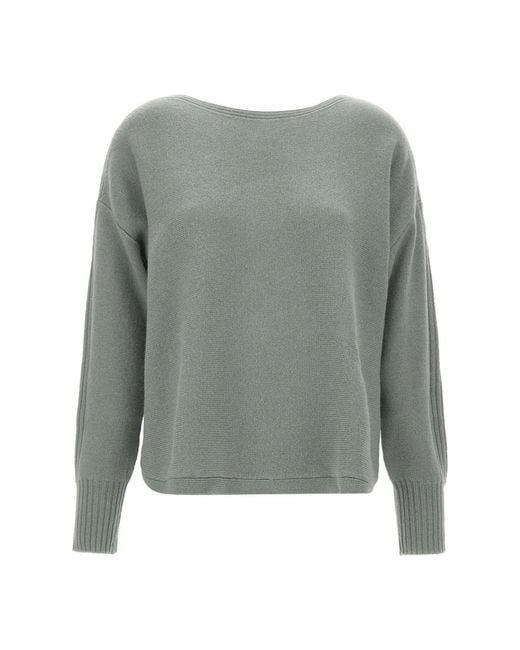 Elena Miro Gray Round-Neck Knitwear