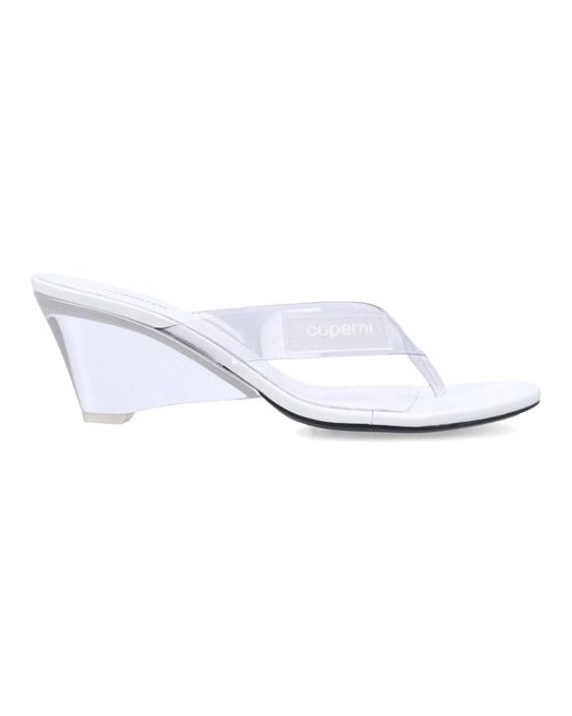 Coperni White Heeled Mules