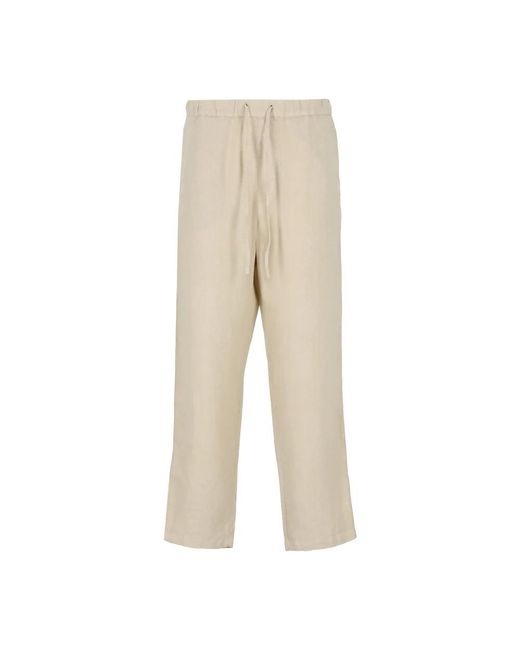 120% Lino Natural Straight Trousers for men