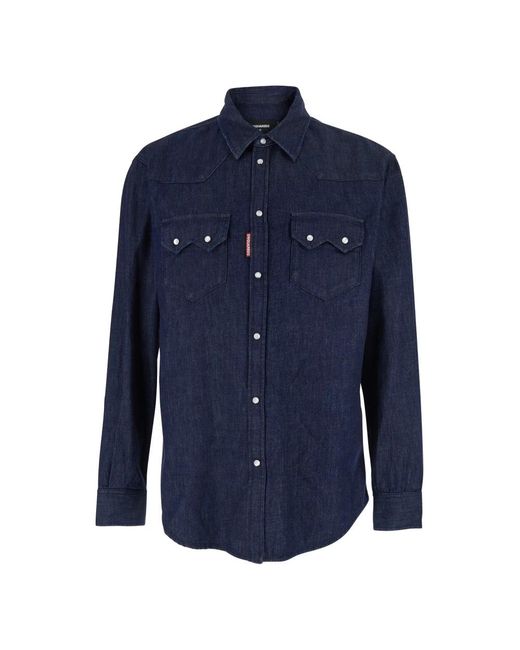 DSquared² Patch-Pocket Denim Shirt in het Blue voor heren