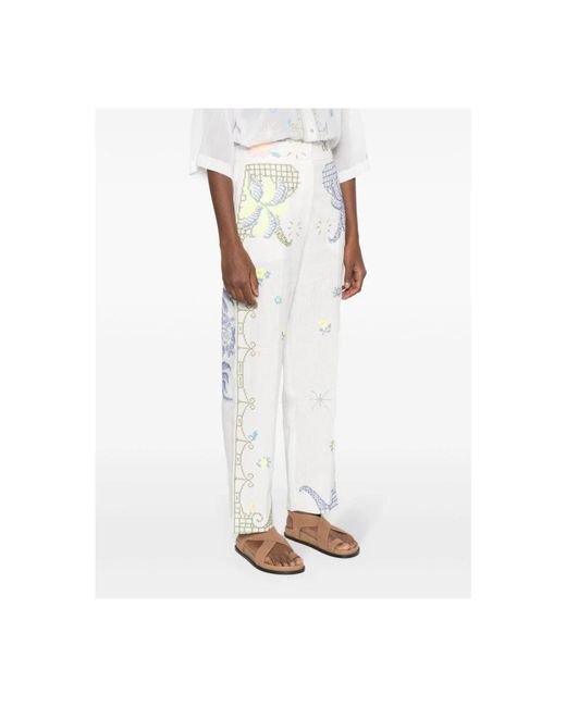 Forte Forte White Straight Trousers