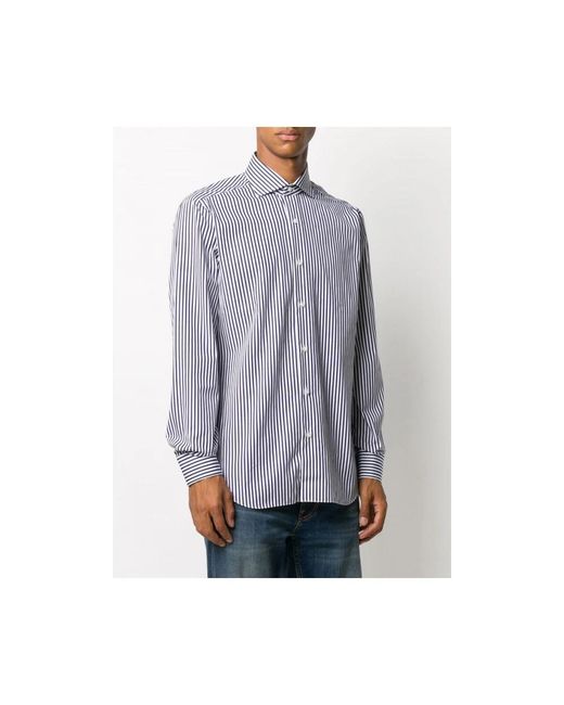 Barba Napoli Gestreepte Blouse in het Blue voor heren
