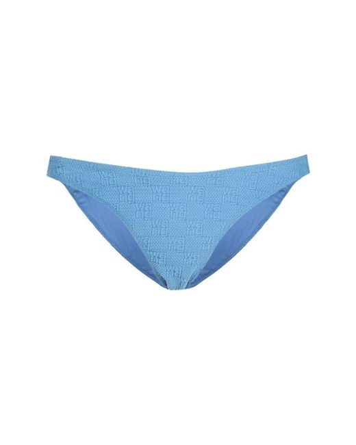 Alexander Wang Blue Logo-knit bikini bottoms