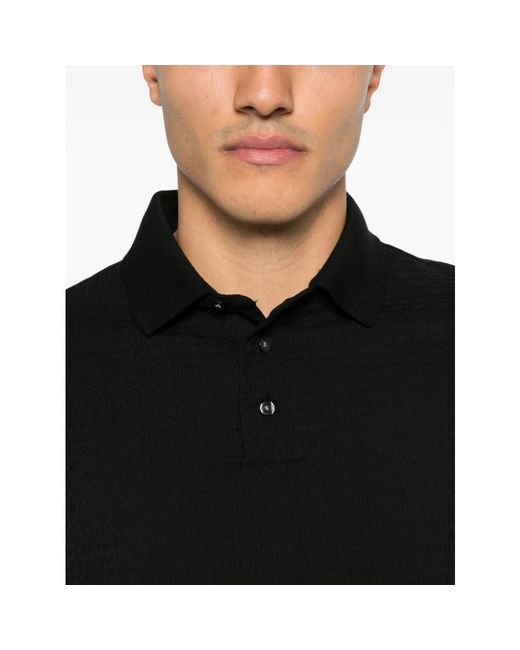 Emporio Armani Black Polo Shirts for men