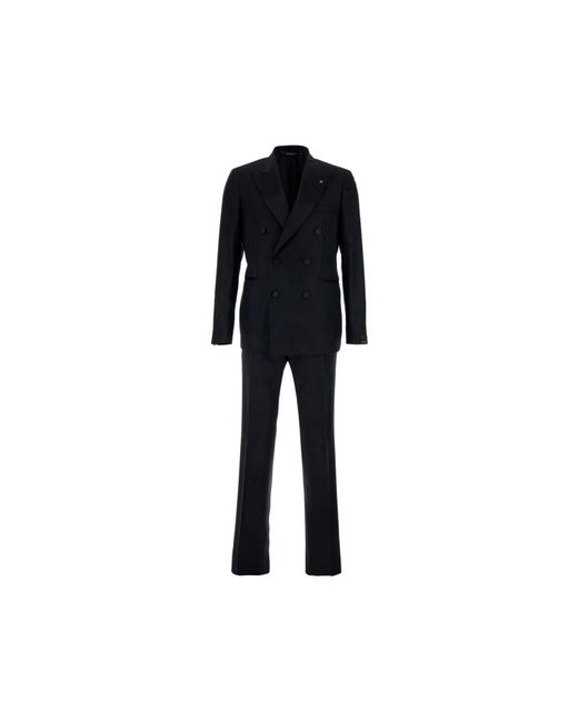 Tagliatore Black Double Breasted Suits for men