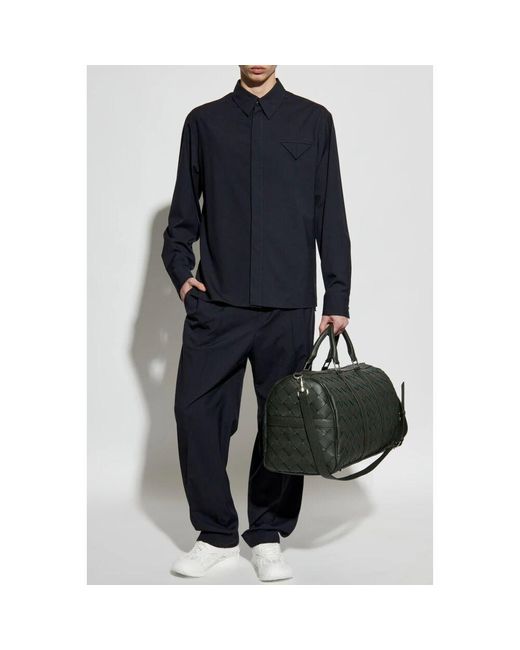 Bottega Veneta Wollhemd in Blue für Herren