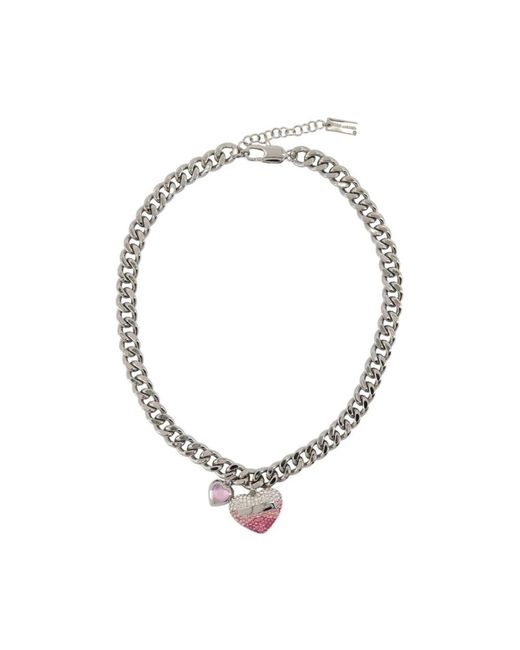 Marc Jacobs Swarovski Kristal Hart Ballon Ketting in het Metallic