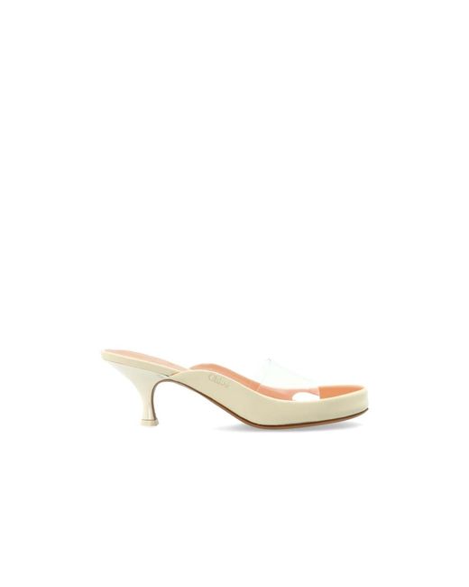 Chloé Natural Heeled Mules